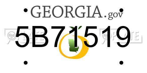 5B71519 Georgia License Plate