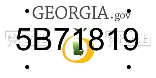 5B71819 Georgia License Plate