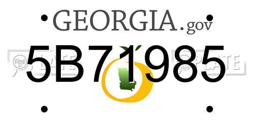 5B71985 Georgia License Plate
