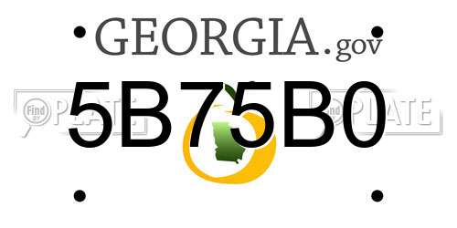 5B75B0 Georgia License Plate