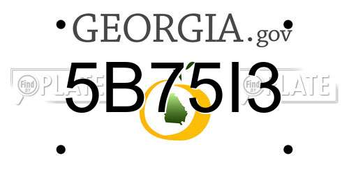 5B75I3 Georgia License Plate