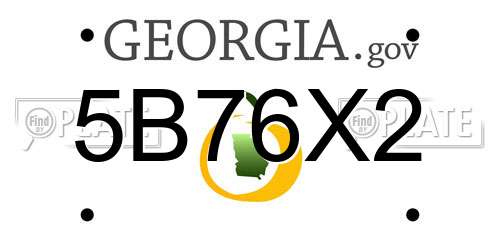 5B76X2 Georgia License Plate