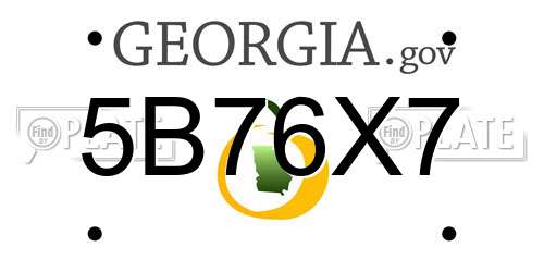 5B76X7 Georgia License Plate