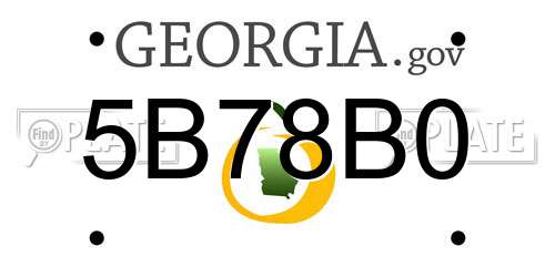 5B78B0 Georgia License Plate