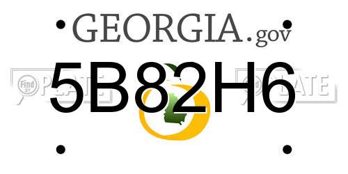 5B82H6 Georgia License Plate
