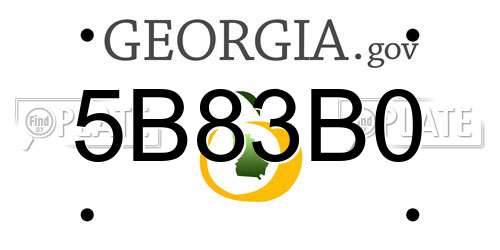 5B83B0 Georgia License Plate