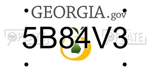 5B84V3 Georgia License Plate