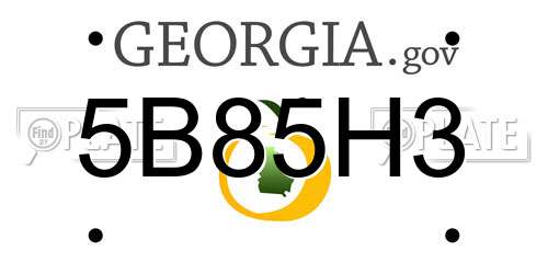5B85H3 Georgia License Plate