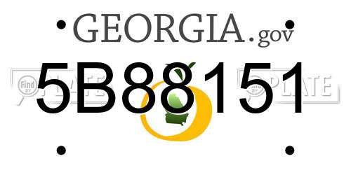 5B88151 Georgia License Plate