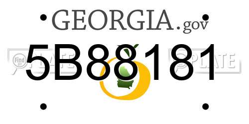 5B88181 Georgia License Plate