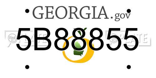 5B88855 Georgia License Plate
