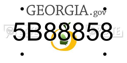 5B88858 Georgia License Plate