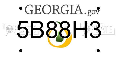 5B88H3 Georgia License Plate