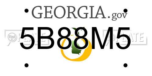 5B88M5 Georgia License Plate