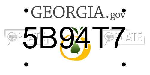 5B94T7 Georgia License Plate