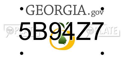 5B94Z7 Georgia License Plate