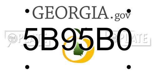 5B95B0 Georgia License Plate