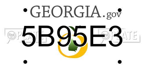 5B95E3 Georgia License Plate