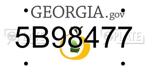 5B98477 Georgia License Plate