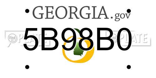 5B98B0 Georgia License Plate