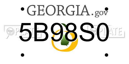 5B98S0 Georgia License Plate