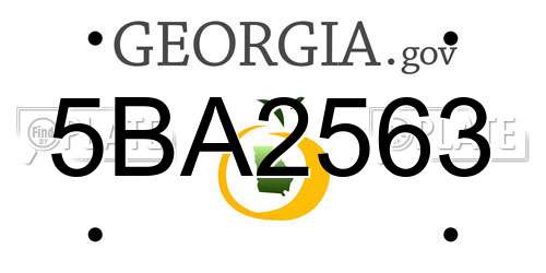 5BA2563 Georgia License Plate