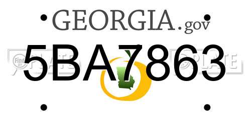 5BA7863 Georgia License Plate