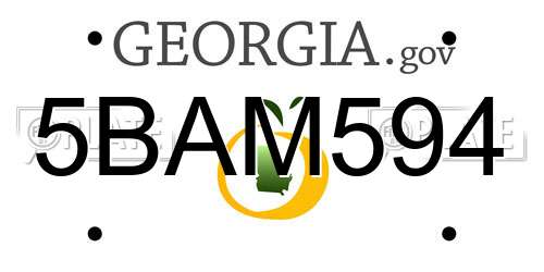 5BAM594 Georgia License Plate