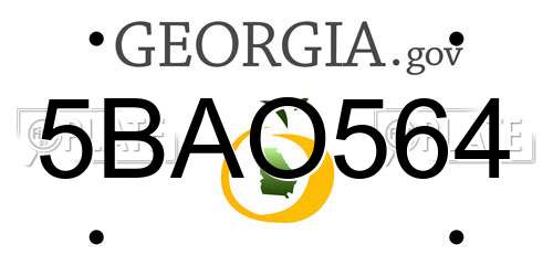 5BAO564 Georgia License Plate