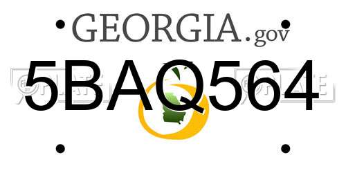 5BAQ564 Georgia License Plate