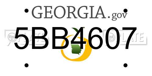 5BB4607 Georgia License Plate