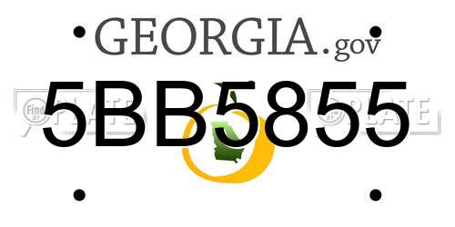 5BB5855 Georgia License Plate