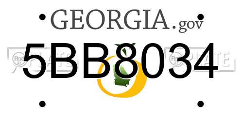 5BB8034 Georgia License Plate