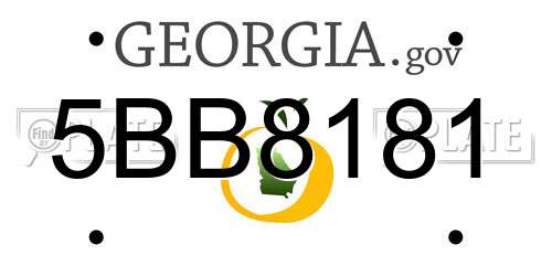 5BB8181 Georgia License Plate