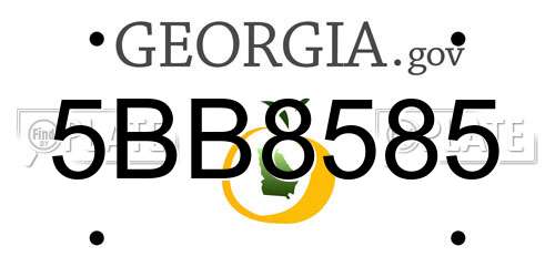 5BB8585 Georgia License Plate