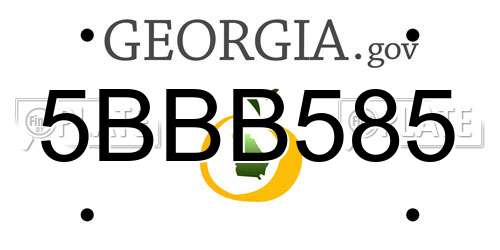 5BBB585 Georgia License Plate