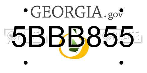 5BBB855 Georgia License Plate