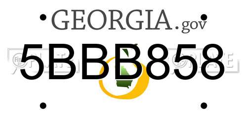 5BBB858 Georgia License Plate