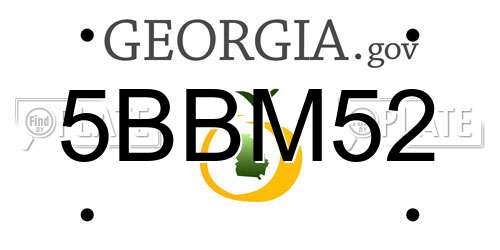 5BBM52 Georgia License Plate