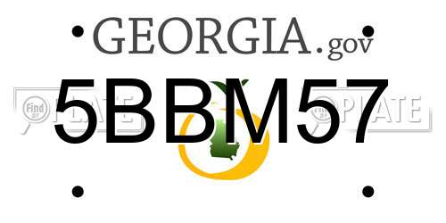 5BBM57 Georgia License Plate