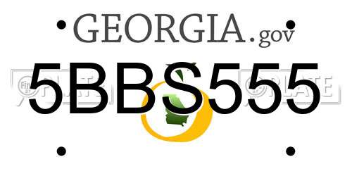 5BBS555 Georgia License Plate