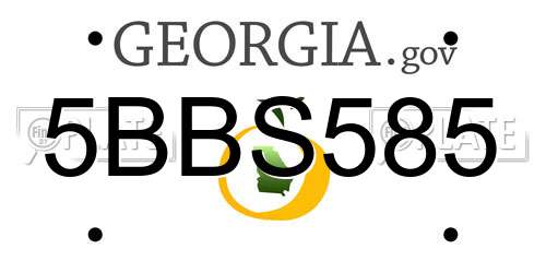 5BBS585 Georgia License Plate