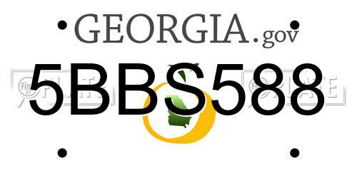5BBS588 Georgia License Plate