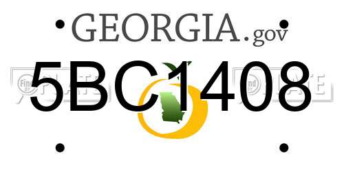 5BC1408 Georgia License Plate