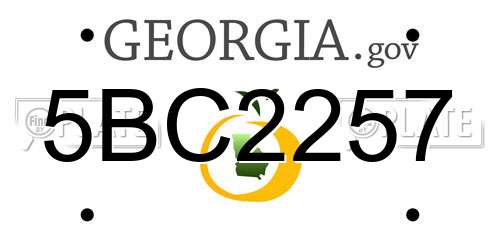 5BC2257 Georgia License Plate