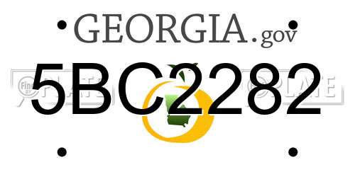 5BC2282 Georgia License Plate
