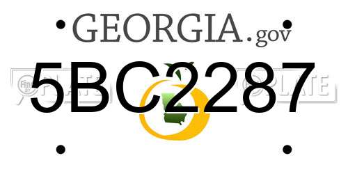5BC2287 Georgia License Plate