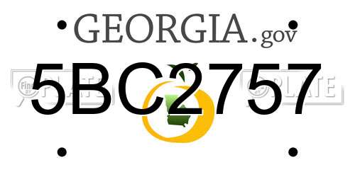 5BC2757 Georgia License Plate