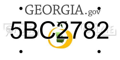 5BC2782 Georgia License Plate
