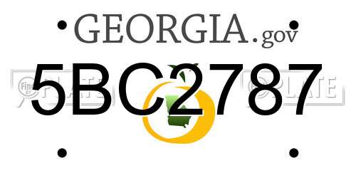5BC2787 Georgia License Plate